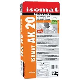 ISOMAT AK-20 High-Performance Tile Adhesive – Polymer-Modified Cement Adhesive (Grey & White)